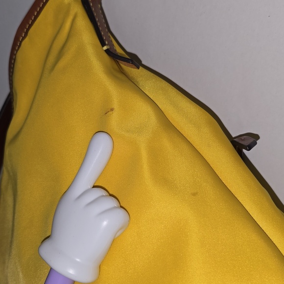 DOONEY AND BOURKE Nylon Hobo Shoulder Tote Bag Yellow Designer Bag - Picture 8 of 16